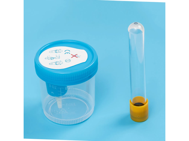Factory Direct China Disposable Urine Specimen Blue Sample Collection Cup